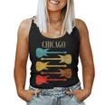 Chicago Concert Rock Music Festival Guitarras Illinois Band Il Cuello Camiseta sin mangas para mujer