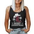 Christmas Cowboy Boots Checked Xmas Western Country Cowgirl Tank Top Frauen