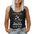 I Closed My Book To Be Here Book Lover Floral Bookworm Tank Top Frauen