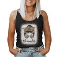 Grammy Life Bleached Leopard Messy Bun Mother's Day Women Tank Top