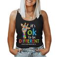 Its Ok To Be Different Autism Awareness Giraffe Autistic Women Tank Top