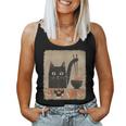 Kawaii Cat Eating Sushi Japanese Anime Cute Sushi Cat Girls Women Tank Top