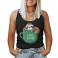 I Need Coffee Sloth Coffee Tired Sleeping Tank Top Frauen