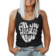 All You Need Is Love Retro Style Valentine's Day Heart Women Women Tank Top
