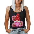 Pink Gnome Heart Leopard Sunflower Happy Valentine's Day Women Tank Top