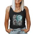 Raccoon Moon Trio Women’s Tank Top - Quirky Night Design