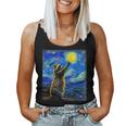 Raccoon Starry Night Van Gogh Women’s Tank Top - Art Lover’s Delight