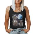 Raccoons Howling Moon Tank Top for Women - Whimsical Night Design