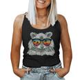 Retro Raccoon Women's Tank Top - Animal Lover's Sunglasses Style