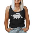 Retro Raccoon Women’s Tank Top - Vintage Half Moon Design