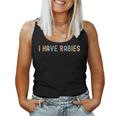 Retro Vintage I Have Rabies Sarcastic Black Adults Short Sleeve - Humorous S Women Tank Top