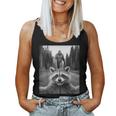 Scared Raccoon Selfie With Sasquatch Bigfoot Raccoon Women Tank Top