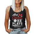She Cheers He Plays Mom Of Both Cheer And Baseball Mom Women Tank Top