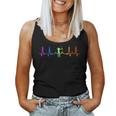 Traditional Archery Bowhunting Bowhunter Hd0 Damen Mädchen Bogenschützen Herzschlag Puls Regenbogen Schwarz S Tank Top Frauen