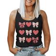 Valentines Day Hearts Leopard Coquette Bow Girls Boys Women Tank Top