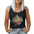 Vintage Girl And Reindeer Retro 1950'S Christmas Women Tank Top