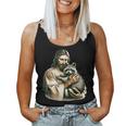 Vintage Jesus & Raccoon Lover Women's Tank Top - Rustic Charm