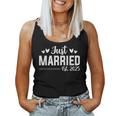 Wife Est 2025 Just Married Honeymoon Wedding Adult Black Small Modern Classic V-Neck Short Sleeve Polyester 100 Cotton Machine Wash Women Tank Top