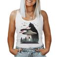 Cat Laser Eye Alien Ufo For Cat Mom Cat Dad Cat Lover Women Tank Top