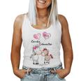 Children's Big Sister 2025 Horses Baby Pregnancy Announcement Gray Tank Top Frauen