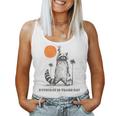 Everyday Is Trash Day Retro 90s Sunset Raccoon Trash Panda Women Tank Top