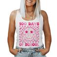 Groovy 100 Days Of School Smile Face Happy 100Th Day Teacher Women Tank Top