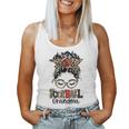 Leopard Messy Bun Grandma Life Football Grandma Women Tank Top