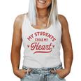 Retro My Students Stole My Heart Cute Teacher Valentines Day Women Tank Top