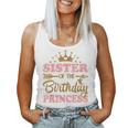 Sister Of The Birthday Princess Themed Family Girl Birthday Women Tank Top