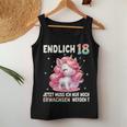 18Th Birthday Girl 18 Years Party Outfit Unicorn Tank Top Frauen Lustige Geschenke