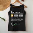 Burpees Would Not Recommend Workout Tank Top Frauen Lustige Geschenke