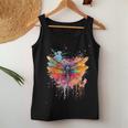 Colourful Dragonfly With Spray Effect Tank Top Frauen Lustige Geschenke