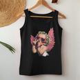 Cool Retro Cupid Leopard Peace Sign Valentines Day For Girls Women Tank Top Personalized Gifts