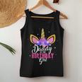 Daddy Of The Birthday Girl Unicorn Birthday Father Dad Blue Tank Top Frauen Lustige Geschenke