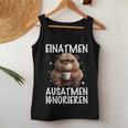 Einatmen Ausatmen Ausatmen Ignoring Bear Coffee Annoyed Tank Top Frauen Lustige Geschenke