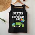 Garbage Truck Sister Birthday Boy Balloons Birthday Party Camiseta sin mangas para mujer Regalos divertidos