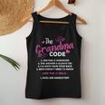 The Grandma Code Grammy Nana Grandma Grandmother Rules 'S Classic Fit Black Short Sleeve Cotton Blend Small Women Tank Top Personalized Gifts