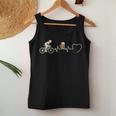 Heartbeat Bicycle Beer Humour Idea Cyclist Tank Top Frauen Lustige Geschenke