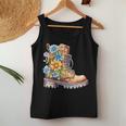 Hiking Boots Shoe Floral Flower Power Hiker Women's Tank Top Frauen Lustige Geschenke