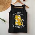 I'm Not Antisocial I'm Antistupid Sarcastic Cat Tank Top Frauen Lustige Geschenke