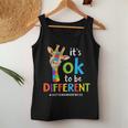 Its Ok To Be Different Autism Awareness Giraffe Autistic Women Tank Top Personalized Gifts
