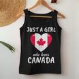 Just A Girl Who Loves Canada Travel Football Canada Tank Top Frauen Lustige Geschenke