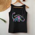 Mamasaurus Brontosau Dinosaur Mama Saurus Family Cute Flower Camiseta sin mangas para mujer Regalos divertidos