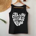 All You Need Is Love Retro Style Valentine's Day Heart Women Women Tank Top Funny Gifts