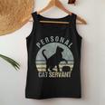 Personal Cat Servant Black Cat Lovers Owners Mom Dad Women Tank Top Personalized Gifts