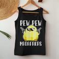 Pew Pew Madafakas Crazy Chicken Gun Regalos Divertidos Camiseta sin mangas para mujer Regalos divertidos