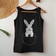 Rabbit In Chest Pocket Easter Bunny Carnickel For Women Tank Top Frauen Lustige Geschenke