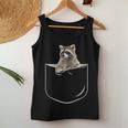 Raccoon in Pocket Women's Tank Top - Cute and Fun Design Unique Gifts