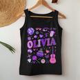 Retro Girl Olivia First Name Personalized Groovy 80'S Women Tank Top Personalized Gifts
