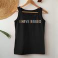 Retro Vintage I Have Rabies Sarcastic Black Adults Short Sleeve - Humorous S Women Tank Top Personalized Gifts